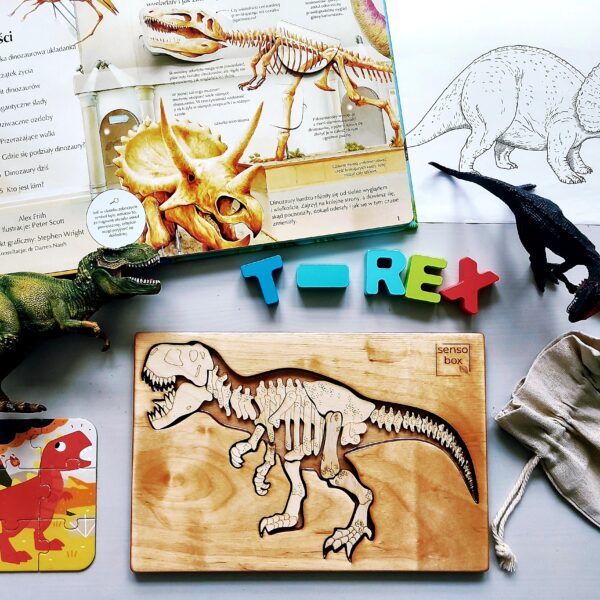 puzzle drewniane tyranozaur